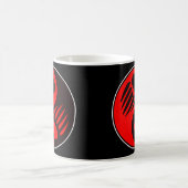 Bärentatze Yin Yang Schwarzes Kaffeetasse (Mittel)