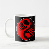 Bärentatze Yin Yang Schwarzes Kaffeetasse (Links)