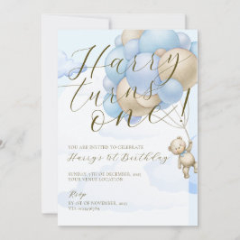 Bärenthema Kinder 1. Geburtstag Einladung