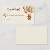 Bärenthema Windeln Babydusche Begleitkarte (Vorne/Hinten)