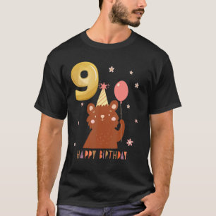 Bärentier 9th Birthday Girl B day 9 Years Old T-Shirt