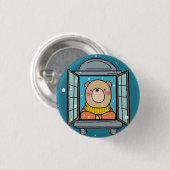 Bärentier am Fenster Button (Vorne & Hinten)