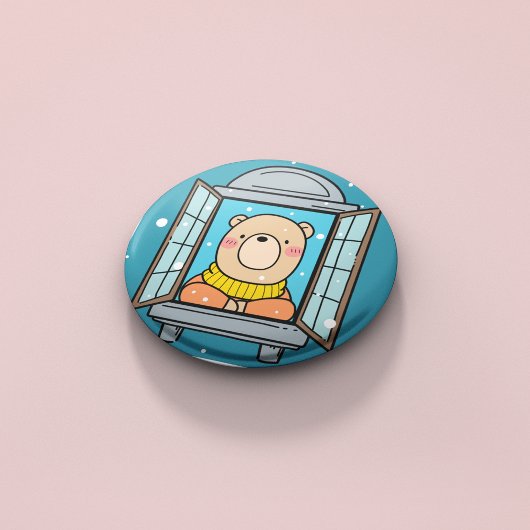 Bärentier am Fenster Button