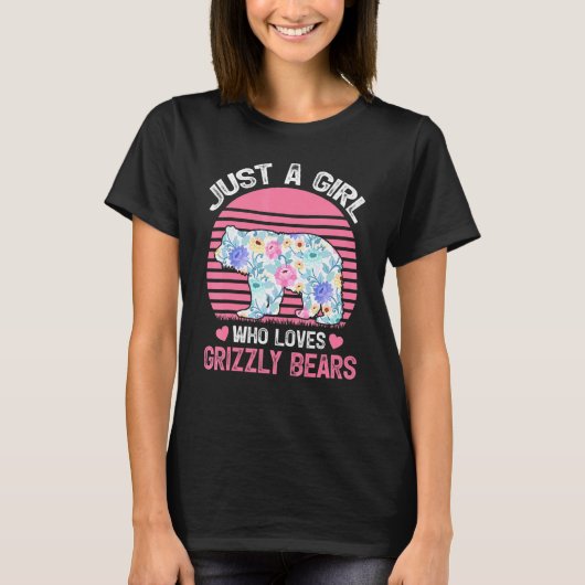 Bärentier nur ein Mädchen, das Grizzlybären Liebe T-Shirt (Vorderseite)
