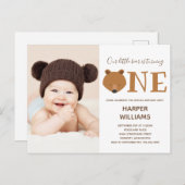 Bärentier zum Geburtstag Einladungspostkarte (Vorne/Hinten)