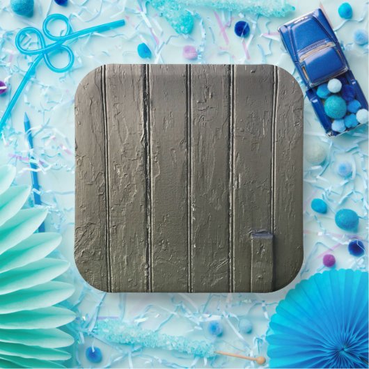 Barenttür Rustikales modernes Bauernhaus Schwarzer Pappteller (Party)