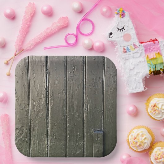 Barenttür Rustikales modernes Bauernhaus Schwarzer Pappteller (Party)