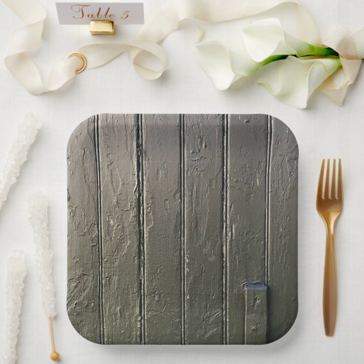 Barenttür Rustikales modernes Bauernhaus Schwarzer Pappteller (Hochzeit)