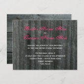 Barenttür und heiß rosa Rose Einladung Hochzeit (Vorne/Hinten)