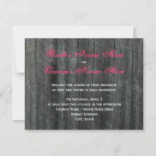 Barenttür und heiß rosa Rose Einladung Hochzeit