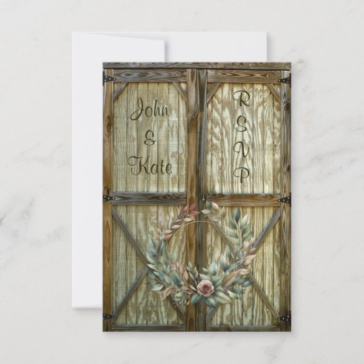 Barenttür und Rose Blumenland Hochzeit UAWG RSVP Karte (Vorderseite)