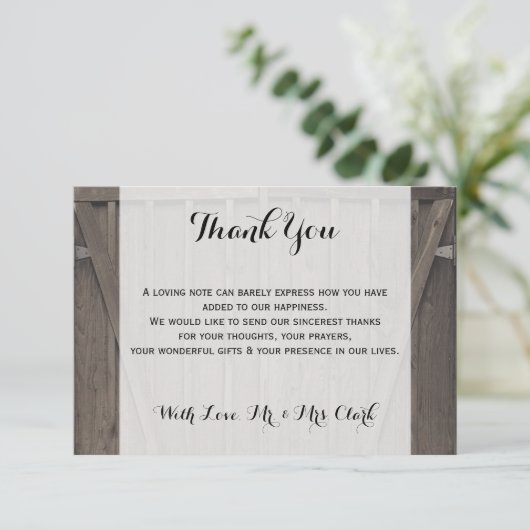 Barenttüren Danke Karte (Stehend Vorderseite)