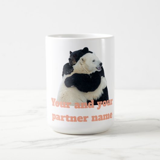 Bärenumarmung Liebe (Anpassbar) Kaffeetasse (Mittel)