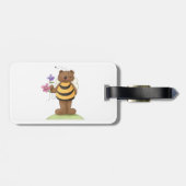 Bärenverkleidung mit Blume Gepäckanhänger (Rückseite horizontal)