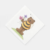 Bärenverkleidung mit Blume Serviette (Ecke)