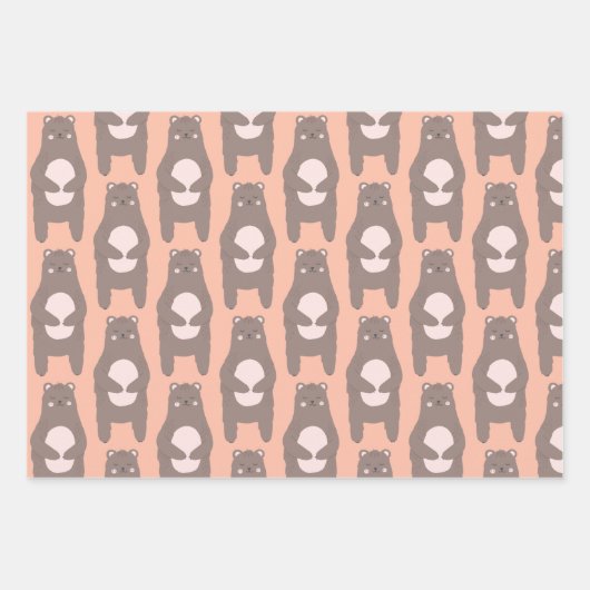 Bärenverpackungsblätter für Camping Geschenkpapier Set (Vorderseite)