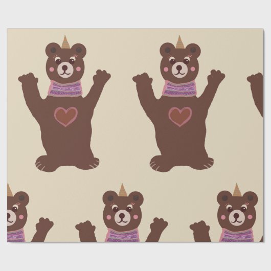 Bärenverpackungspapier Babyverpackung Geschenkpapier (Flach)