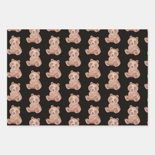 Bärenverpackungspapierblätter - Teddy Geschenkpapier Set (Vorderseite 3)