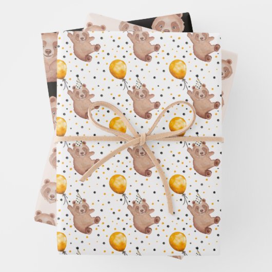 Bärenverpackungspapierblätter - Teddy Geschenkpapier Set (Beispiel)