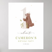 Bärenwald Erster Geburtstag Willkommen Poster (Vorne)