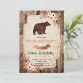 Bärenwald Geburtstagsfeier Einladung (Stehend Vorderseite)