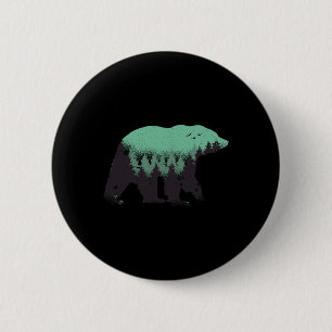 Bärenwald Natur Grizzly Wandern Outdoor Jagd  Button