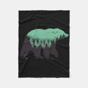 Bärenwald Natur Grizzly Wandern Outdoor Jagd Fleecedecke