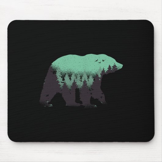 Bärenwald Natur Grizzly Wandern Outdoor Jagen Mousepad (Vorne)