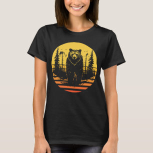 Bärenwald Natur Retro Sonnenuntergang T-Shirt