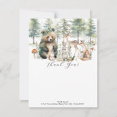 Bärenwald Niedliche Tiere Hirschhörnchen Kinderdus Dankeskarte (Vorderseite)