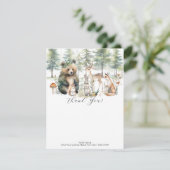 Bärenwald Niedliche Tiere Hirschhörnchen Kinderdus Dankeskarte (Stehend Vorderseite)