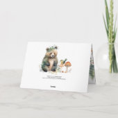 Bärenwald Niedliche TiereHirsche Foto Kinderdusche Karte (Rückseite)