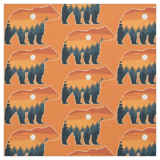 Bärenwald-Stoff in individueller Farbe Stoff (Muster)