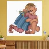 Bärenwall Liebe Art Canvas Print Leinwanddruck (Insitu (Wohnzimmer))