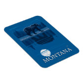 Bärenwandern im Mondlicht Vintage Reise Magnet (Rechte Seite)