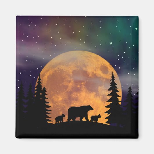 Bärenwanderung - Silhouette Magnet (Vorne)