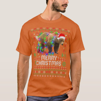 Bärenweide Weihnachtsmannmütze Tier Weihnachtsbaum T-Shirt