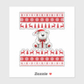 Bärenweihnachtsfest (1) aufkleber (Blatt)