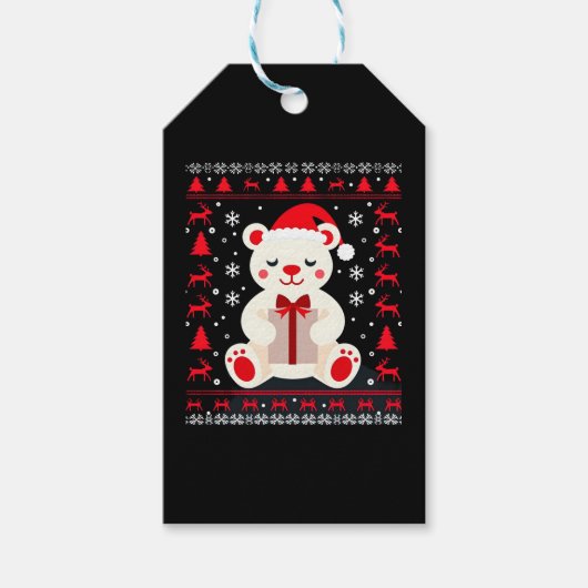 Bärenweihnachtsfest (1) geschenkanhänger (Vorderseite)