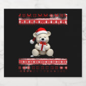 Bärenweihnachtsfest (1) schaumweinetikett (Einzelnes Label)