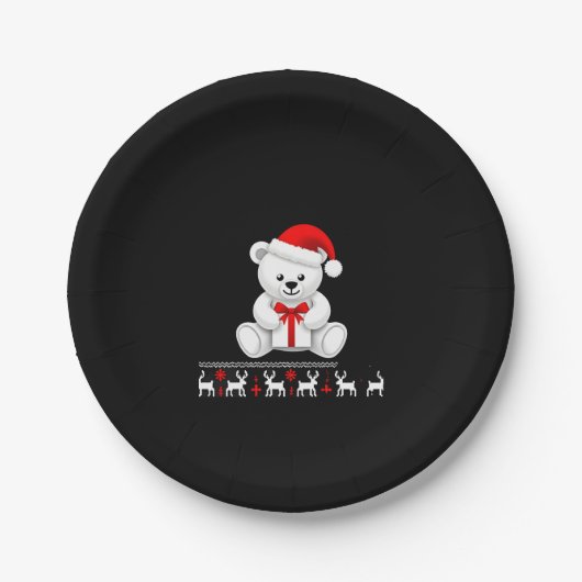 Bärenweihnachtsfest (2) pappteller (Vorderseite)