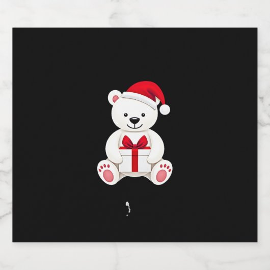 Bärenweihnachtsfest (3) schaumweinetikett (Einzelnes Label)