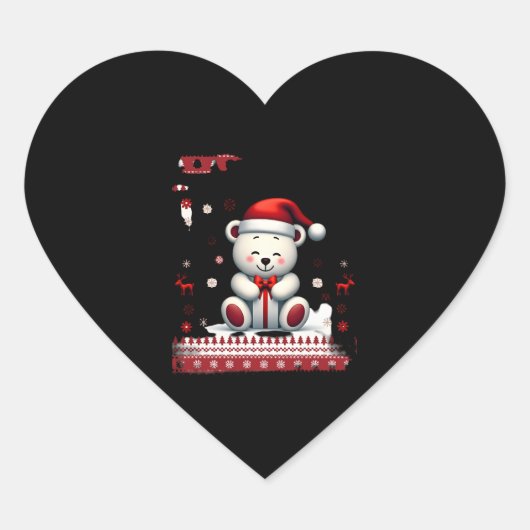 Bärenweihnachtsfest (4) Herz-Aufkleber (Vorderseite)