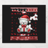 Bärenweihnachtsfest (5) schaumweinetikett (Einzelnes Label)