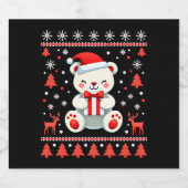 Bärenweihnachtsfest (6) schaumweinetikett (Einzelnes Label)