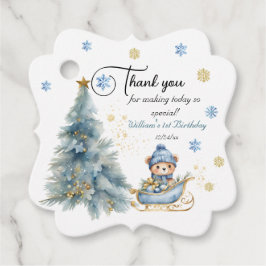 Bärenweihnachtsfest zum ersten Geburtstag Winter Geschenkanhänger