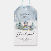 Bärenweihnachtsfest zum ersten Geburtstag Winter Geschenkanhänger (Vorderseite)