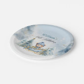 Bärenweihnachtsfest zum ersten Geburtstag Winter Pappteller (Schrägansicht)