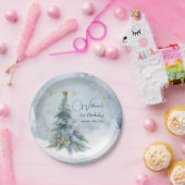 Bärenweihnachtsfest zum ersten Geburtstag Winter Pappteller (Party)