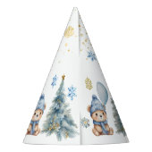 Bärenweihnachtsfest zum ersten Geburtstag Winter Partyhütchen (Rückseite)